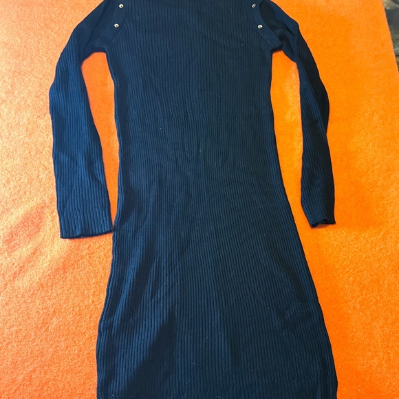 Venus black ribbed rayon blend long sleeve knit sweater dress NWOT - Picture 9 of 9